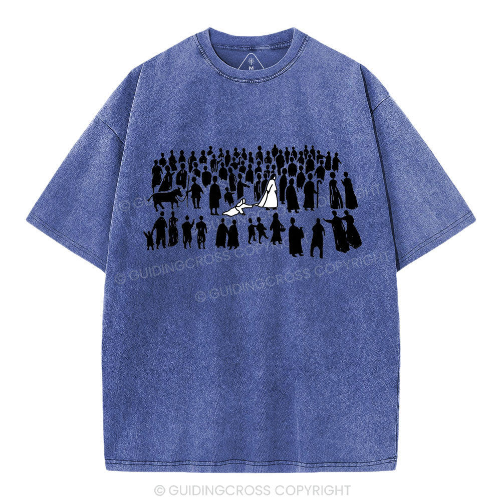 By His Wounds Christian Washed T-Shirt