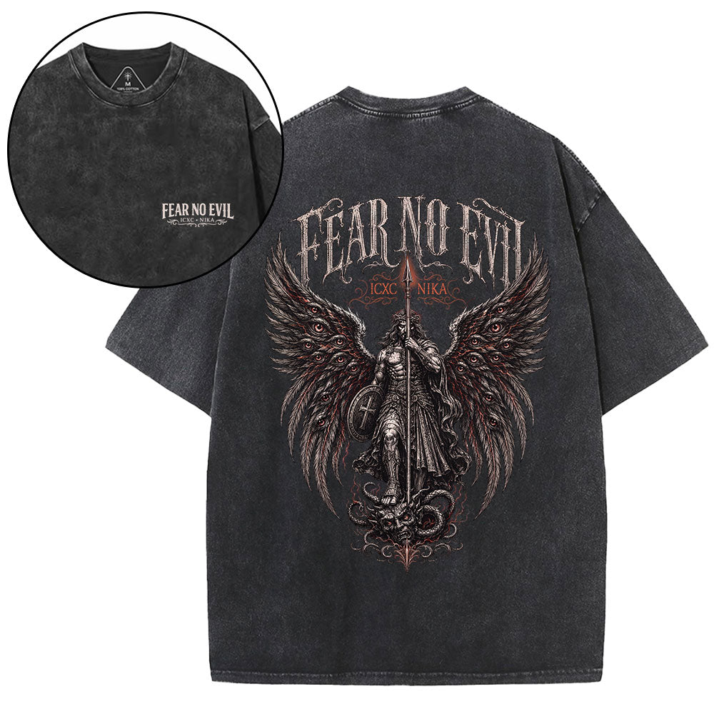 Fear No Evil Christian Washed T-Shirt