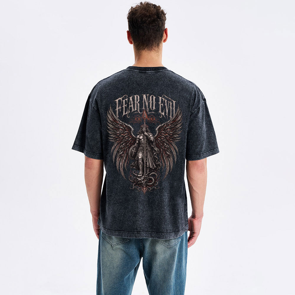 Fear No Evil Christian Washed T-Shirt