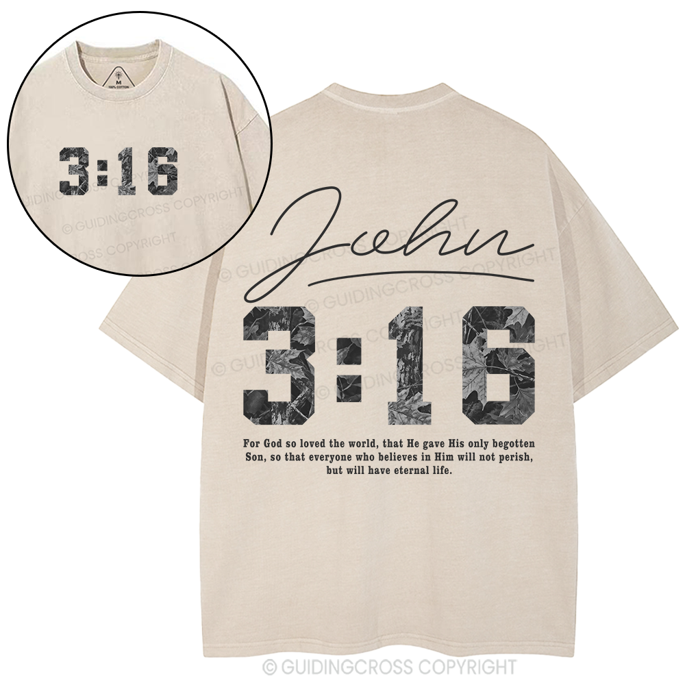For God So Loved The World Camo Christian Washed T-Shirt