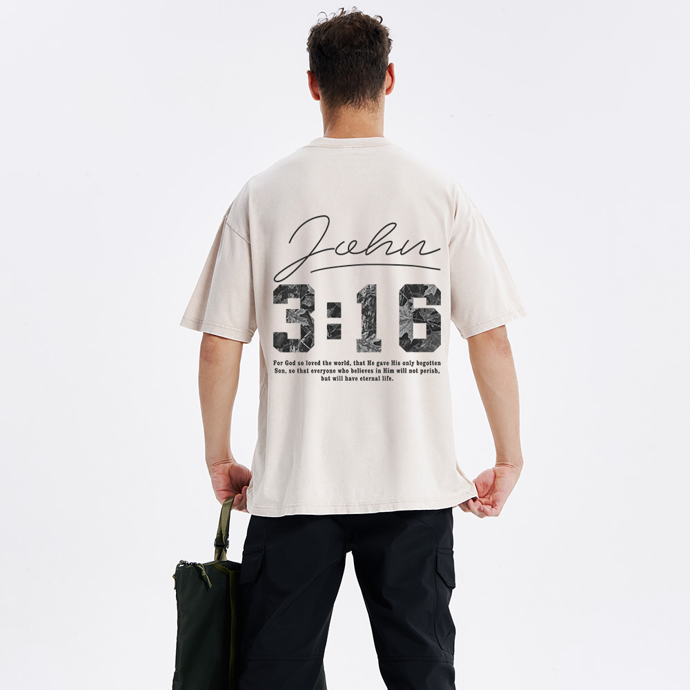 For God So Loved The World Camo Christian Washed T-Shirt