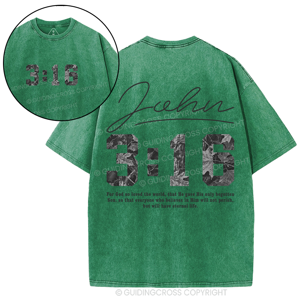 For God So Loved The World Camo Christian Washed T-Shirt