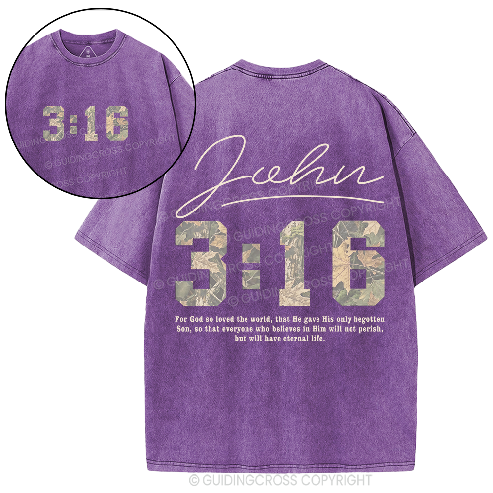 For God So Loved The World Camo Christian Washed T-Shirt