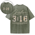 For God So Loved The World Camo Christian Washed T-Shirt
