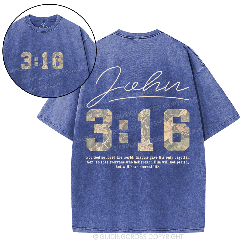 For God So Loved The World Camo Christian Washed T-Shirt