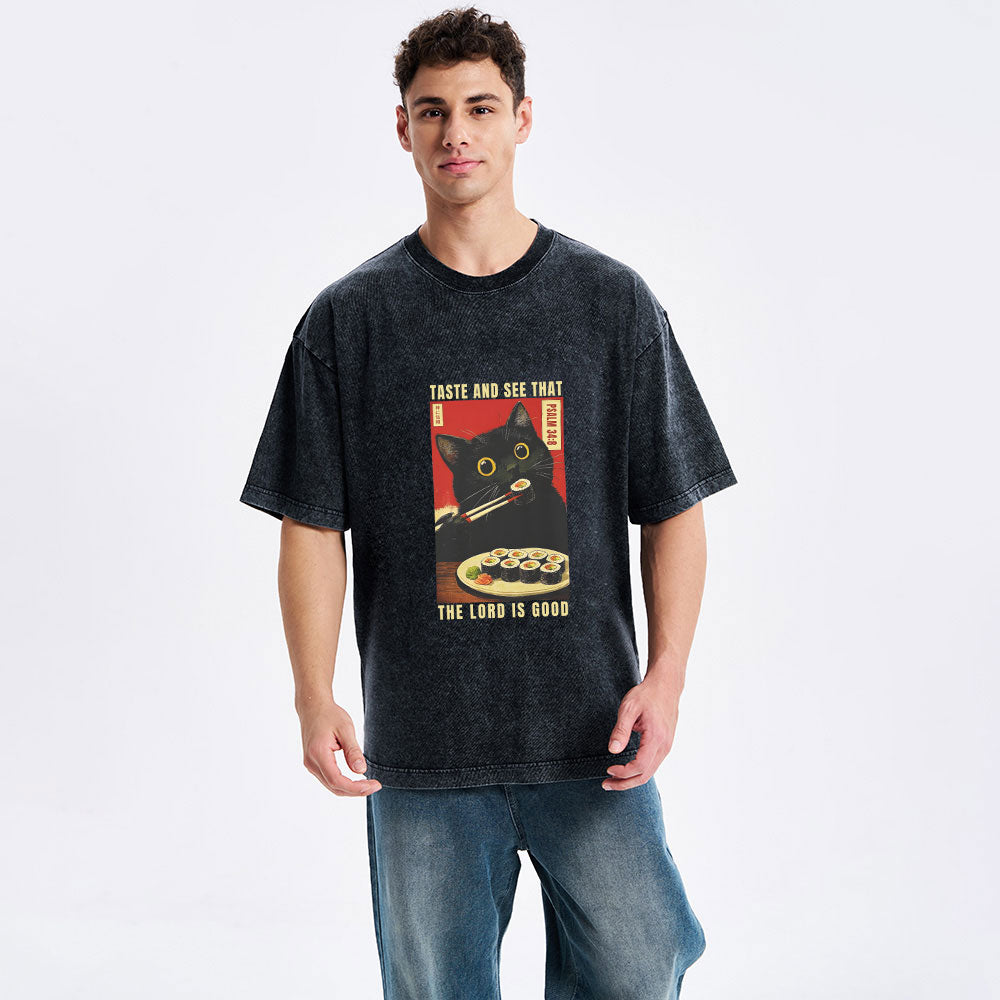 The Lord Is Good Christian Washed T-Shirt