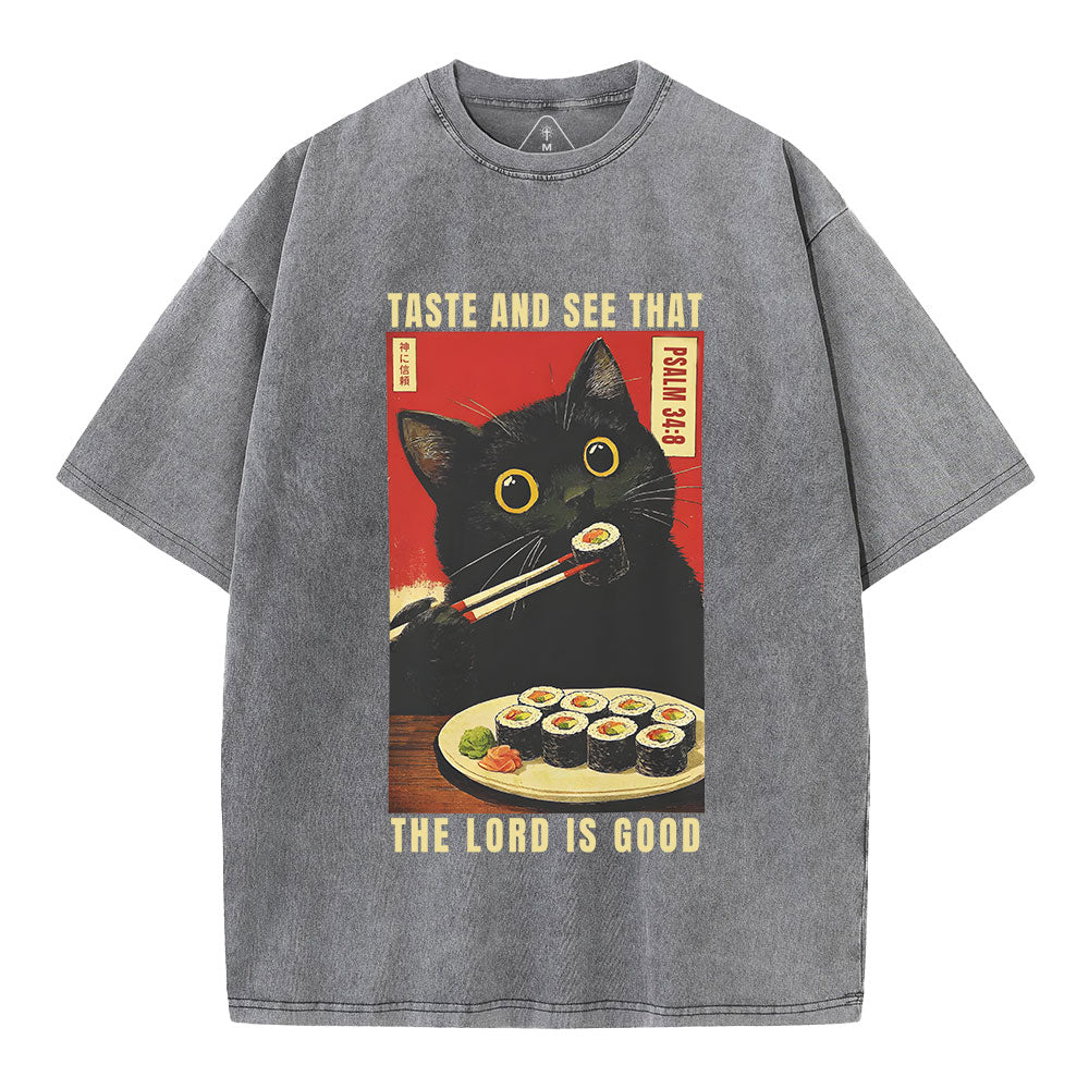 The Lord Is Good Christian Washed T-Shirt