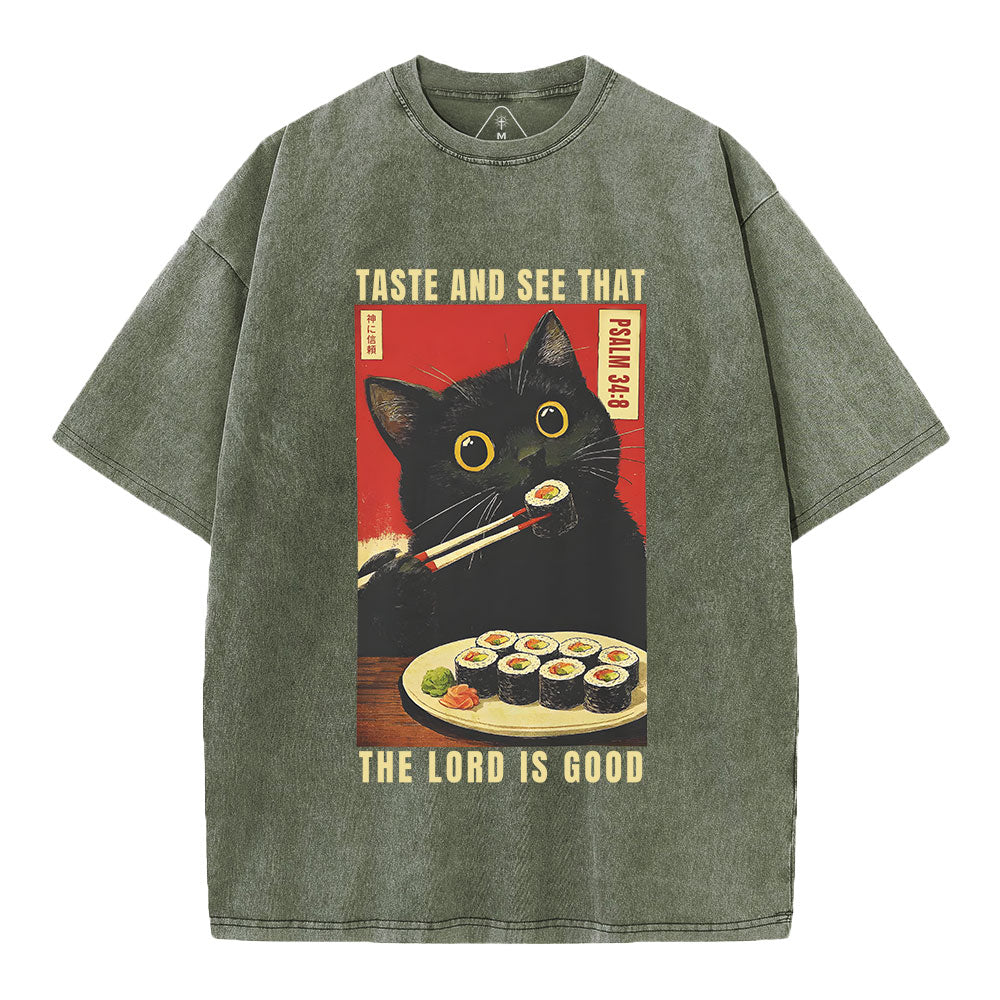 The Lord Is Good Christian Washed T-Shirt