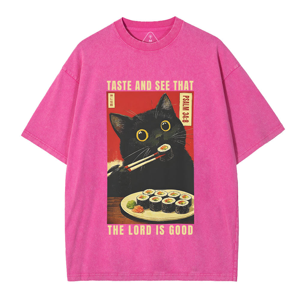 The Lord Is Good Christian Washed T-Shirt