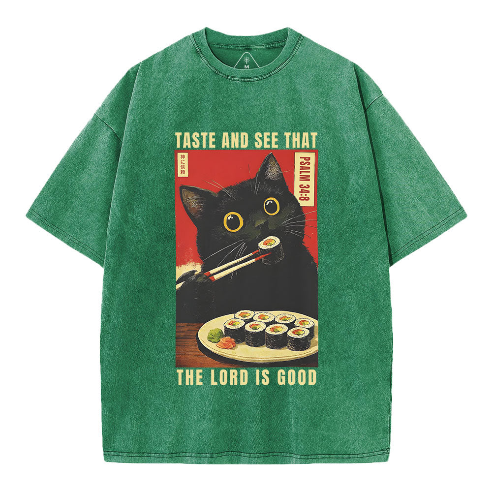 The Lord Is Good Christian Washed T-Shirt