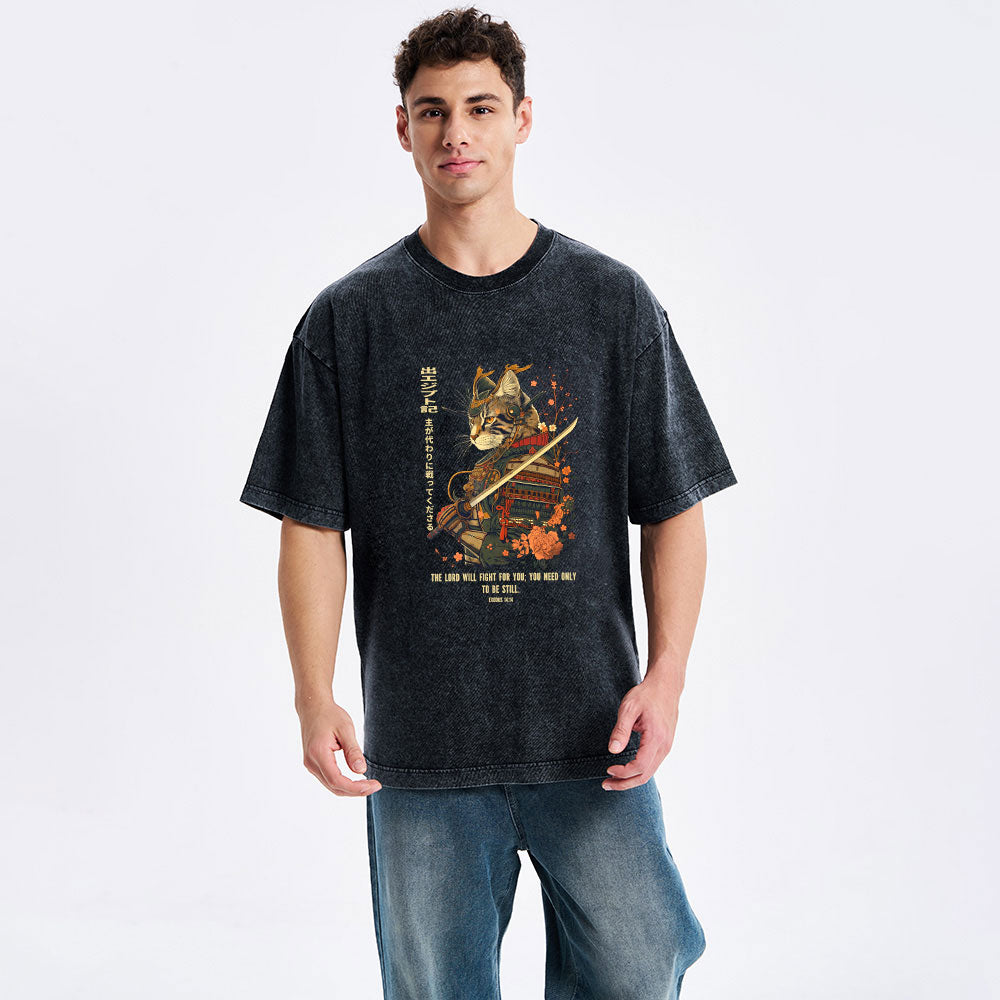 The Lord Shall Fight For You Christian Washed T-Shirt