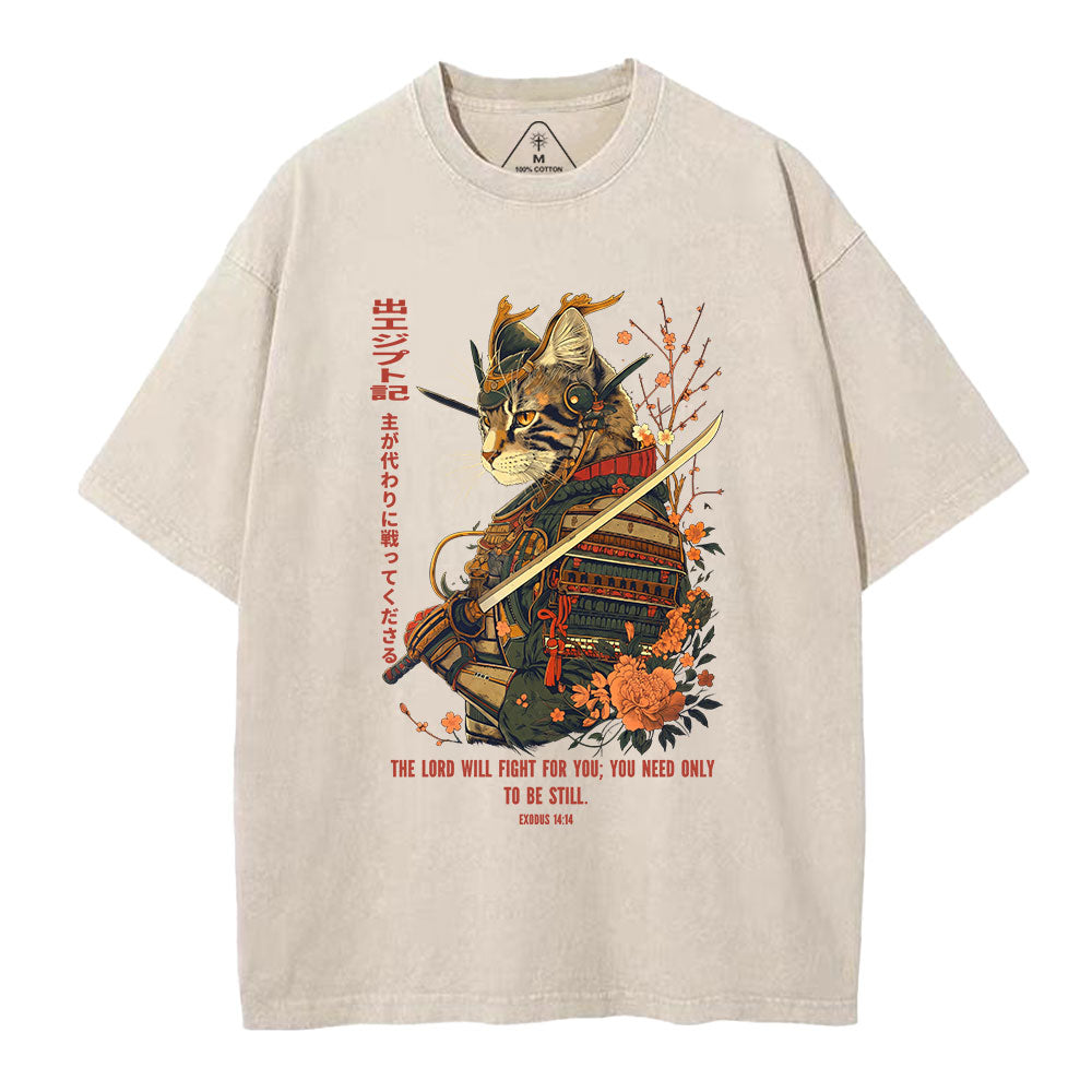 The Lord Shall Fight For You Christian Washed T-Shirt