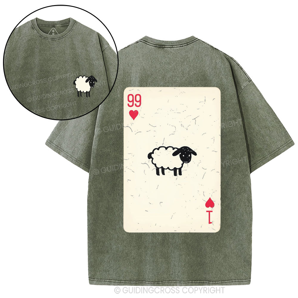 He Left The 99 To Rescue Me Christian Washed T-Shirt