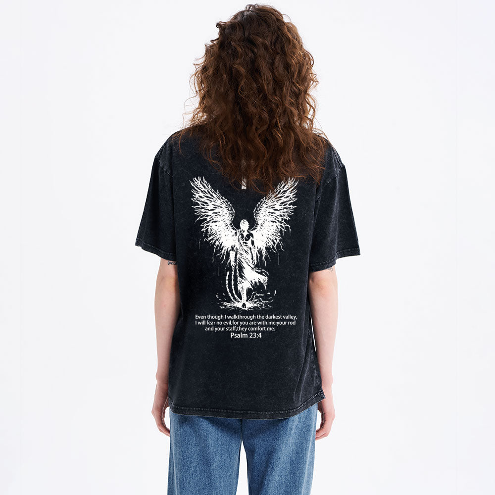 I Will Fear No Evil Christian Washed T-Shirt