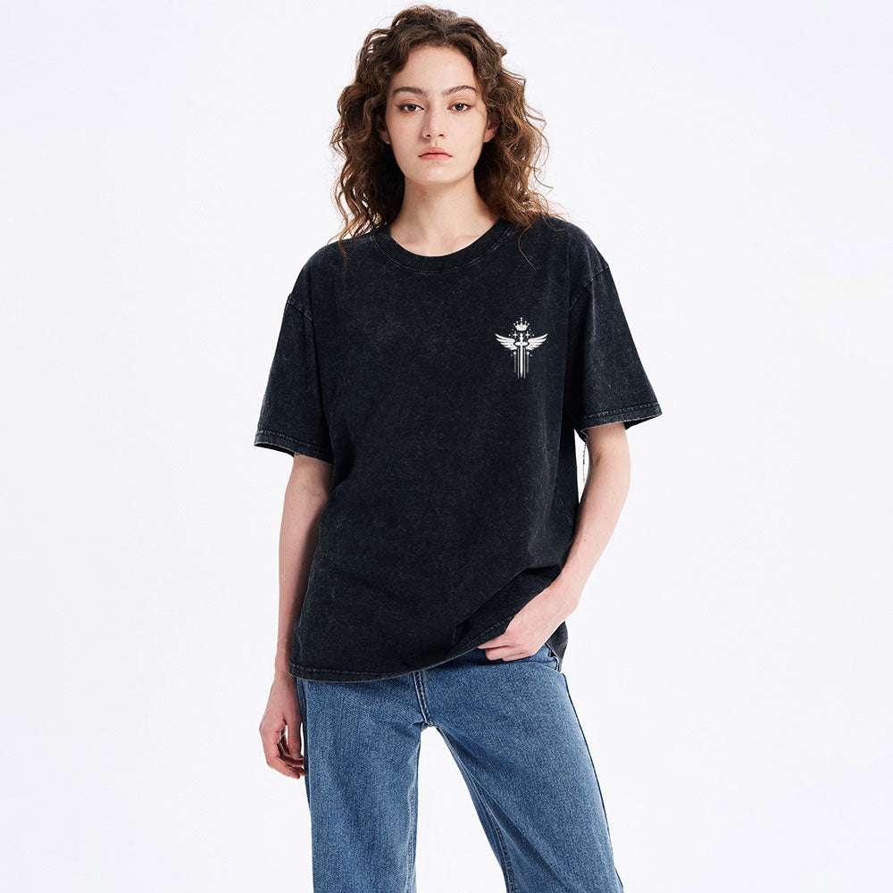 I Will Fear No Evil Christian Washed T-Shirt