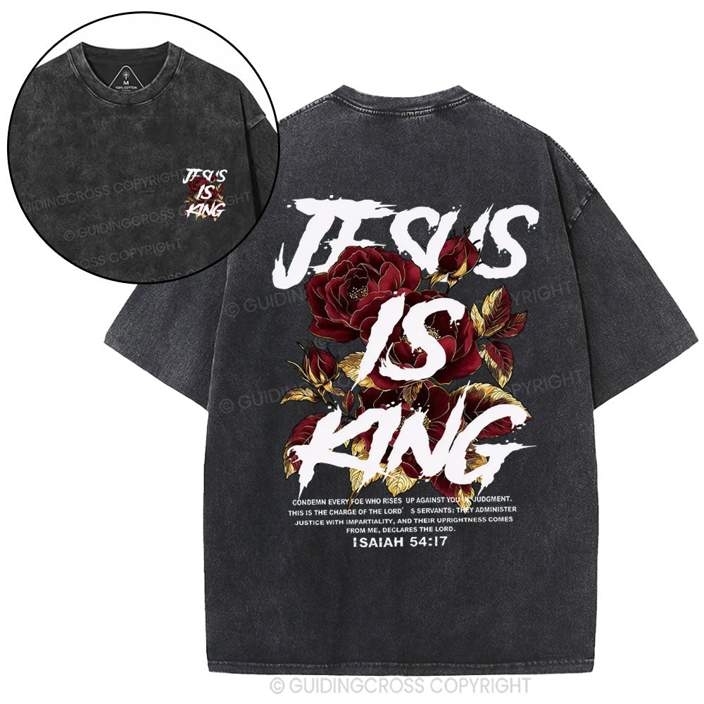 Jesus Is King Christian Washed T-Shirt