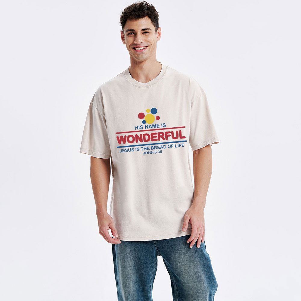 Jesus Is The Bread Of Life Christian Washed T-Shirt