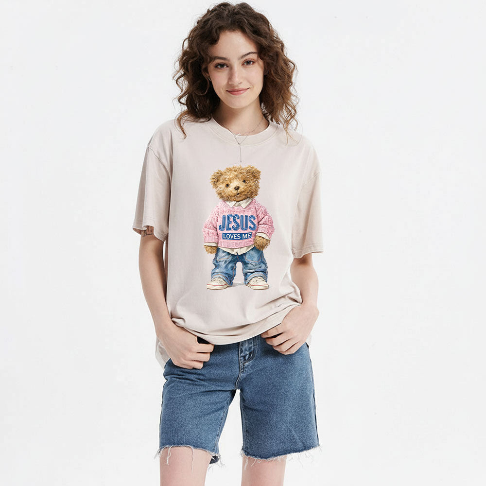 Jesus Loves Me Christian Washed T-Shirt