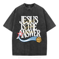 Jesus The Answer Christian Washed T-Shirt