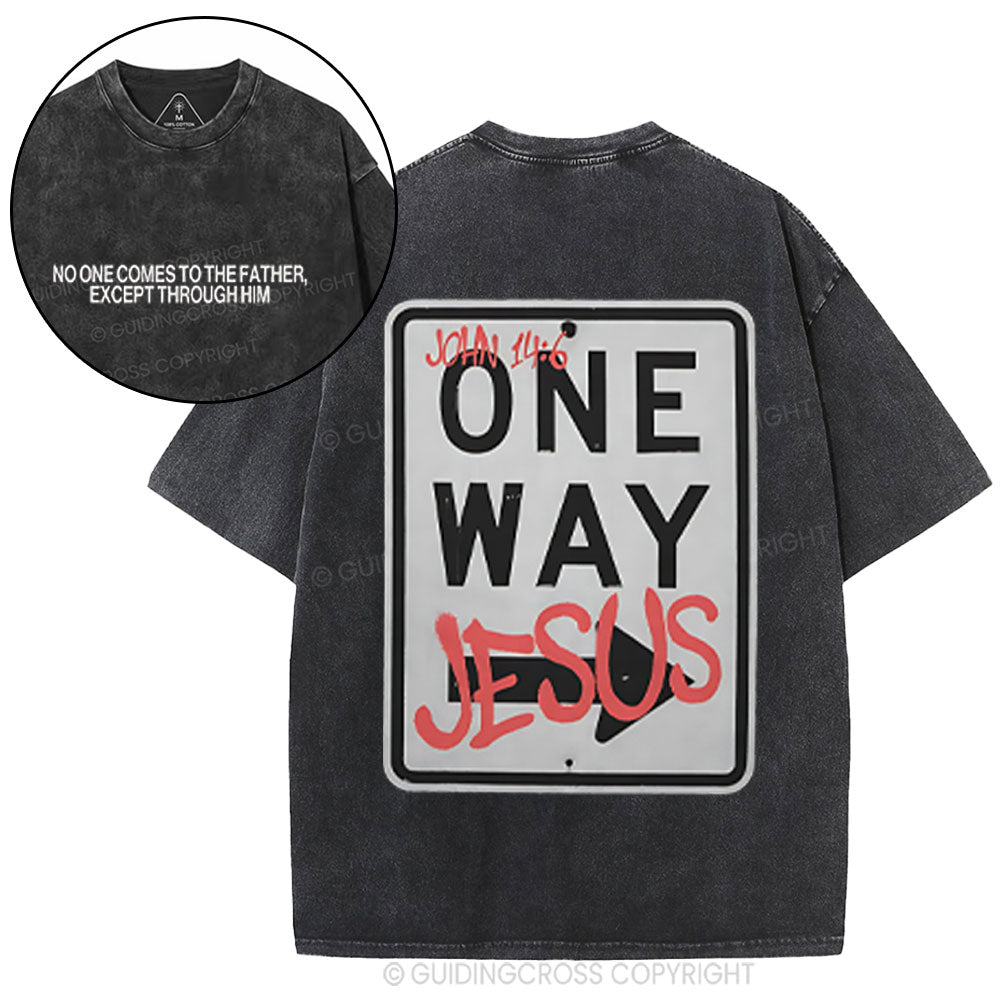 Jesus The One Way Christian Washed T-Shirt