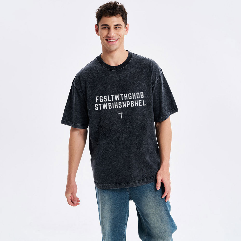John 316 T-Shirt For God So Loved The World Christian Washed T-Shirt