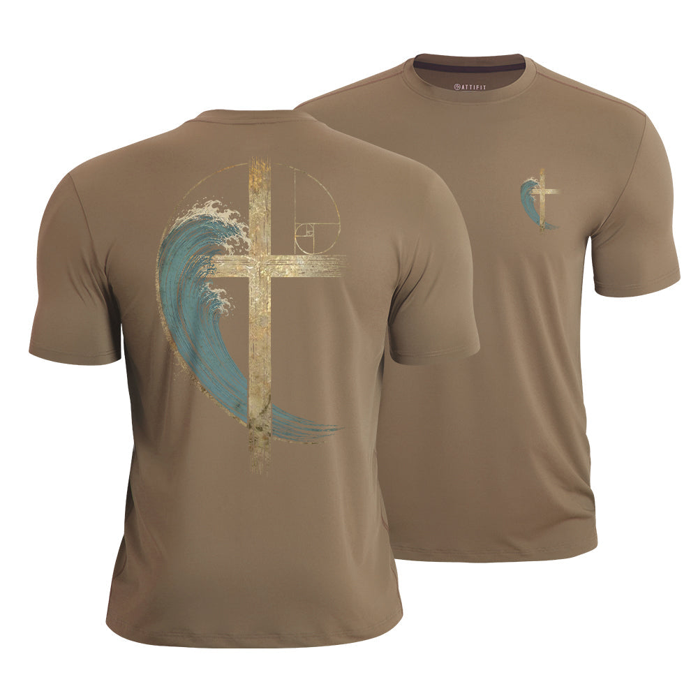 Wave Cross Christian Quick-Dry T-Shirt