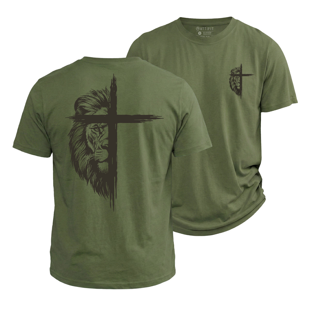 Lion of Judah Cross Cotton T-Shirt
