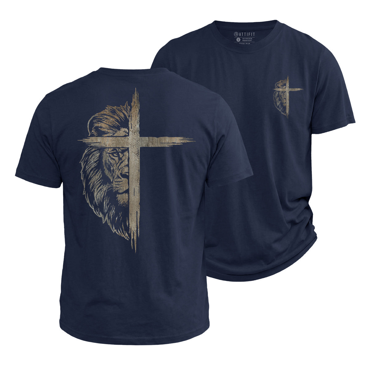 Lion of Judah Cross Cotton T-Shirt
