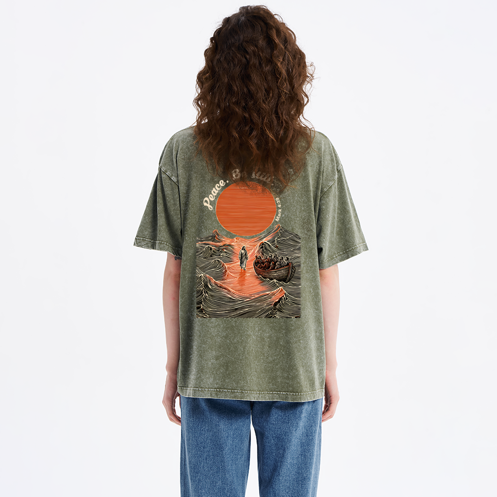 Peace Be Still Christian Washed T-Shirt