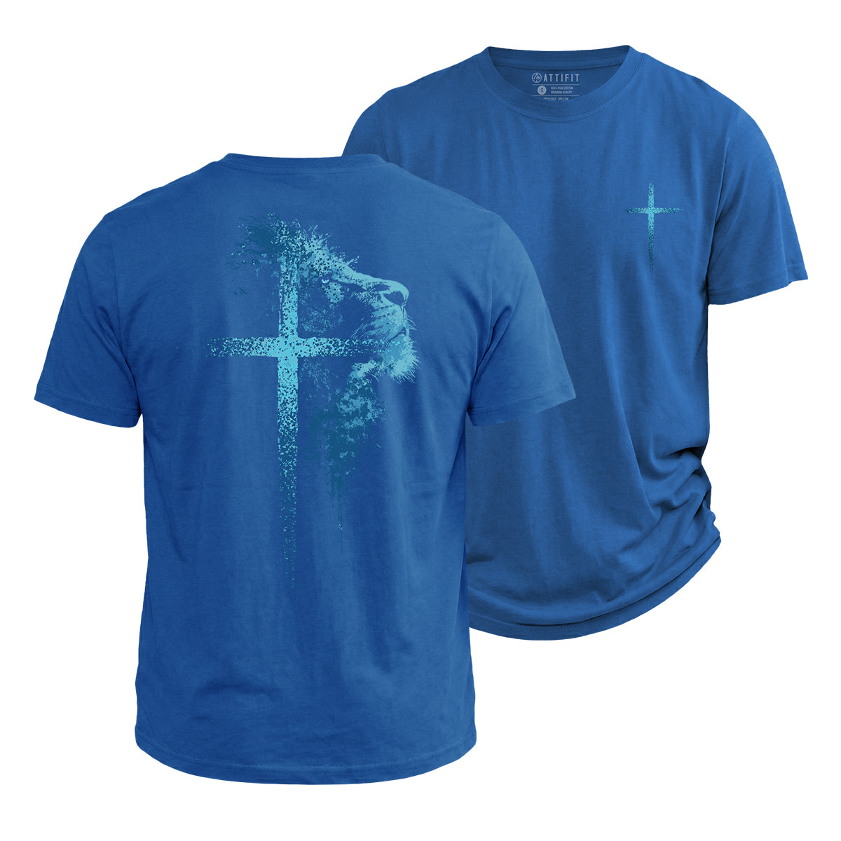 Lion of Faith Cross Cotton T-Shirt