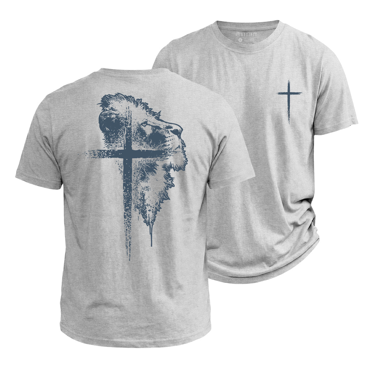 Lion of Faith Cross Cotton T-Shirt