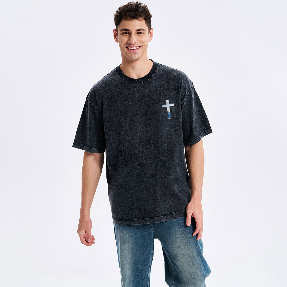 That Even The Winds And The Sea Obey Him Christian Washed T-Shirt