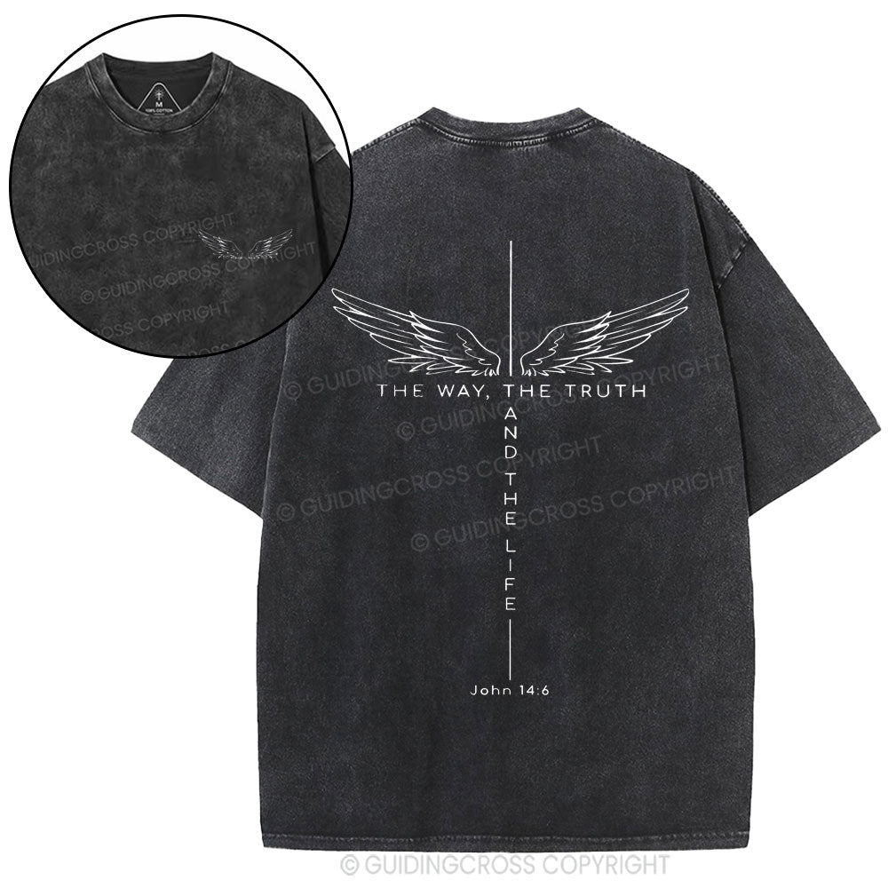The Way The Truth The Life Christian Washed T-Shirt
