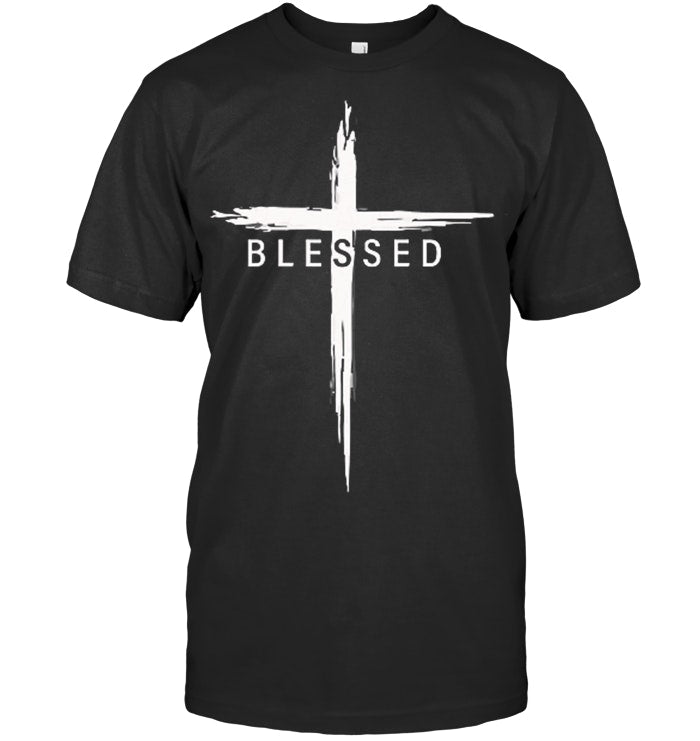 Graphic Christian Cross Jesus Christ Men Women Blessed T Shirt