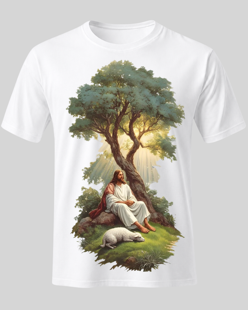 Jesus Christ Good Shepherd Christian Graphic Tee T-Shirt