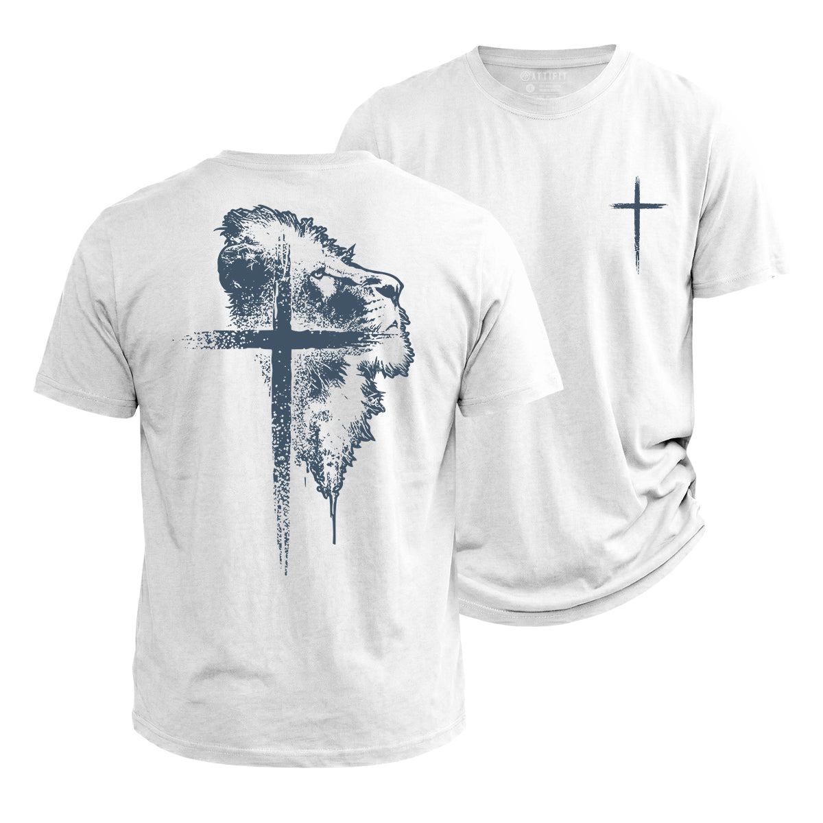 Lion of Faith Cross Cotton T-Shirt