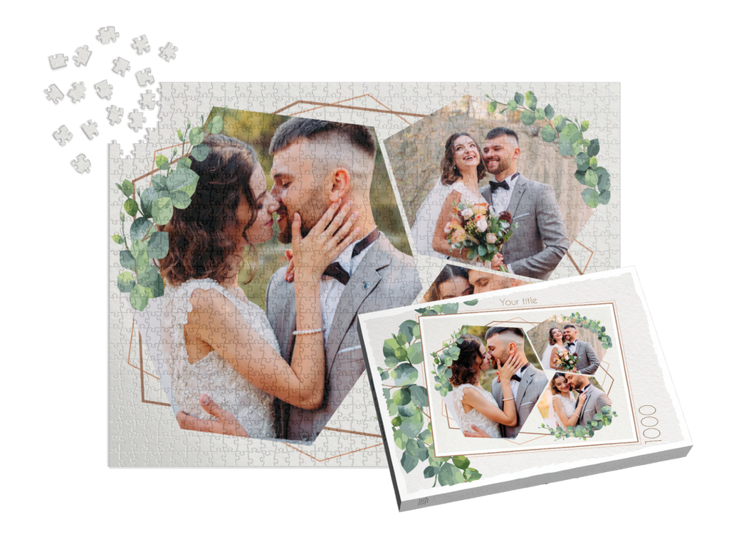 Botanical Custom Photo Collage Jigsaw Puzzle (3 Photos, Landscape)