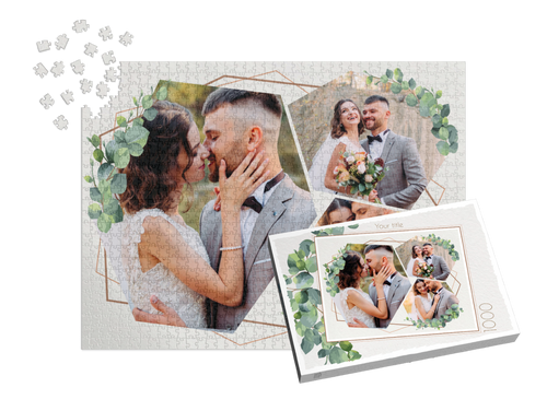 Botanical Custom Photo Collage Jigsaw Puzzle (3 Photos, Landscape)