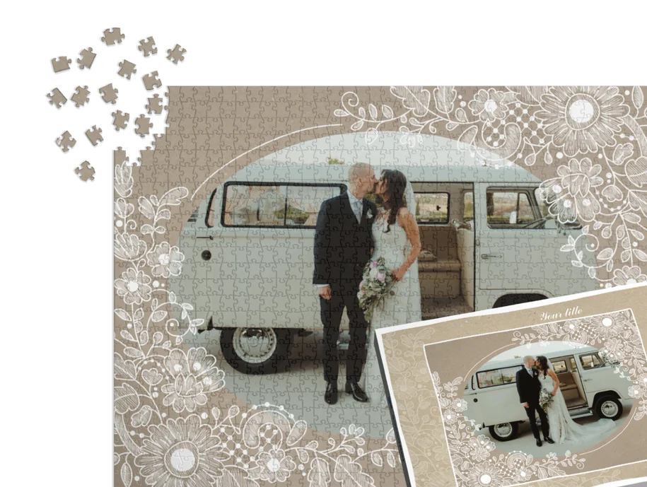 Floral Lace Custom Photo Jigsaw Puzzle (1 Photo, Landscape)