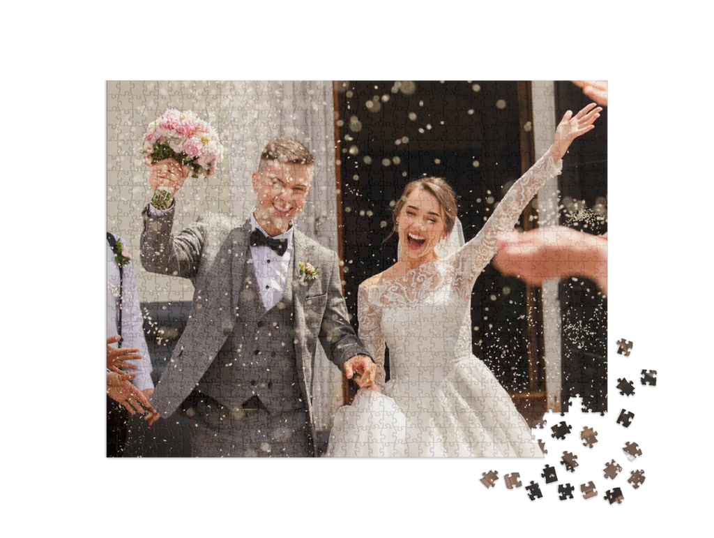 Wedding & Anniversary Custom Photo Jigsaw Puzzle (1 Photo, Landscape)