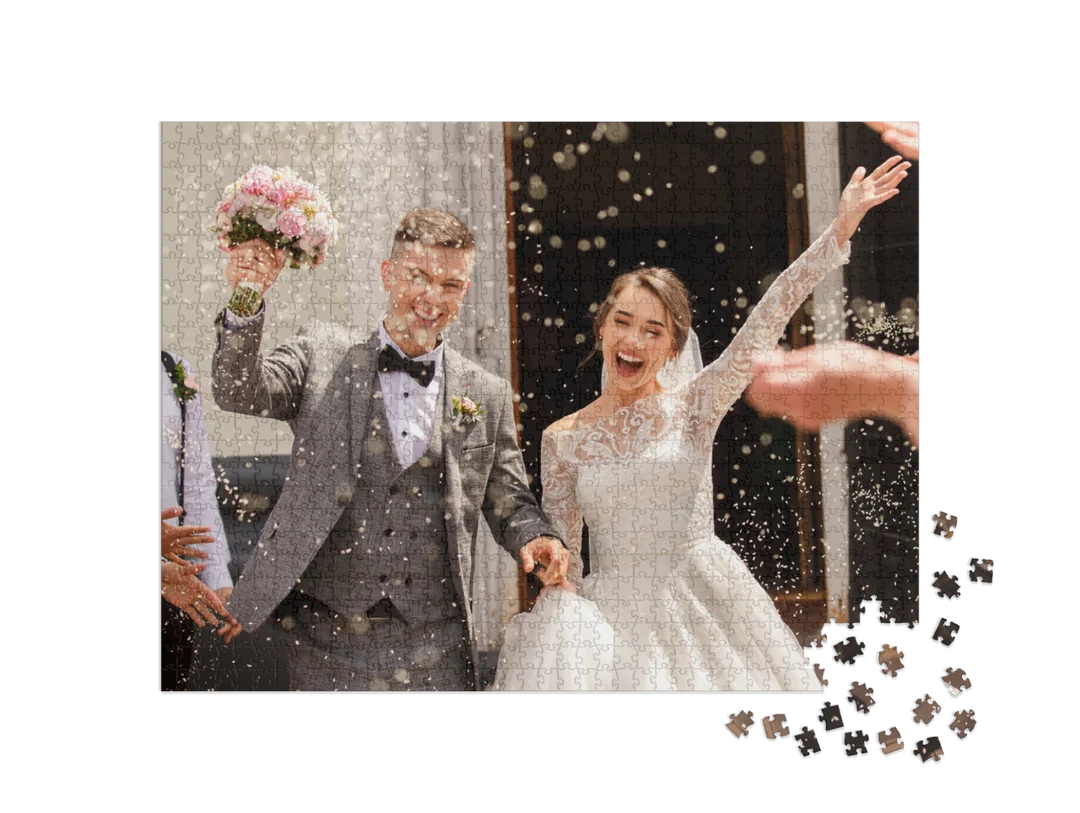 Wedding & Anniversary Custom Photo Jigsaw Puzzle (1 Photo, Landscape)