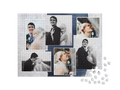 Blue & White Custom Photo Collage Jigsaw Puzzle (6 Photos, Landscape)