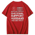 Emorional Support Husband Do Not Pet Pattern100% Cotton T-Shirt