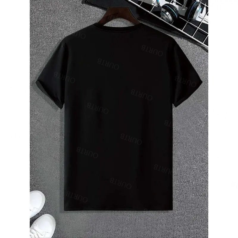 Men's Regular Fit Heartbeat & Mexico Flag Print Round Neck Tee, Casual Short Sleeve Crew Neck T-shirt for Summer, Fashion Men's Top for Daily Wear, Tropical