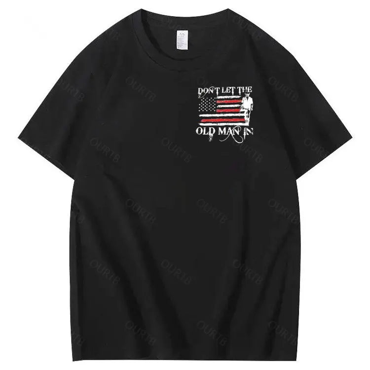 Vintage Don't Let The Old Man In Pattern 100&Cotton Print T-Shirt