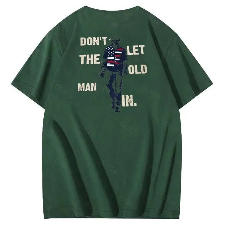Vintage Don't Let The Old Man In Pattern 100&Cotton Print T-Shirt