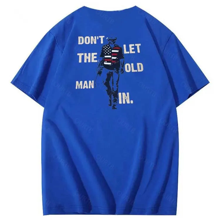 Vintage Don't Let The Old Man In Pattern 100&Cotton Print T-Shirt
