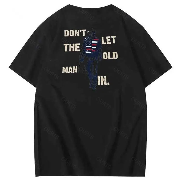 Vintage Don't Let The Old Man In Pattern 100&Cotton Print T-Shirt