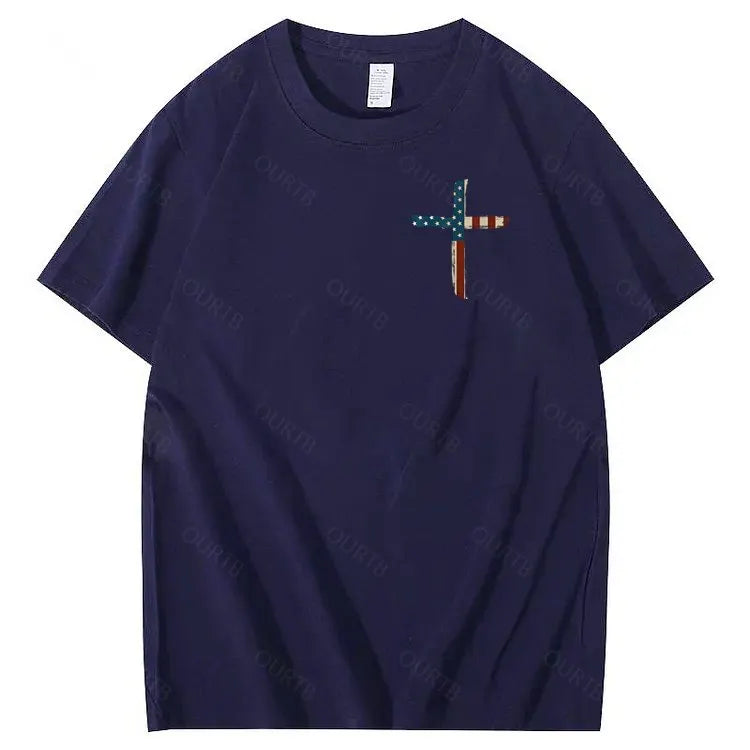 Stand For The Flag Kneel For The Cross 4th Of July T-Shirt