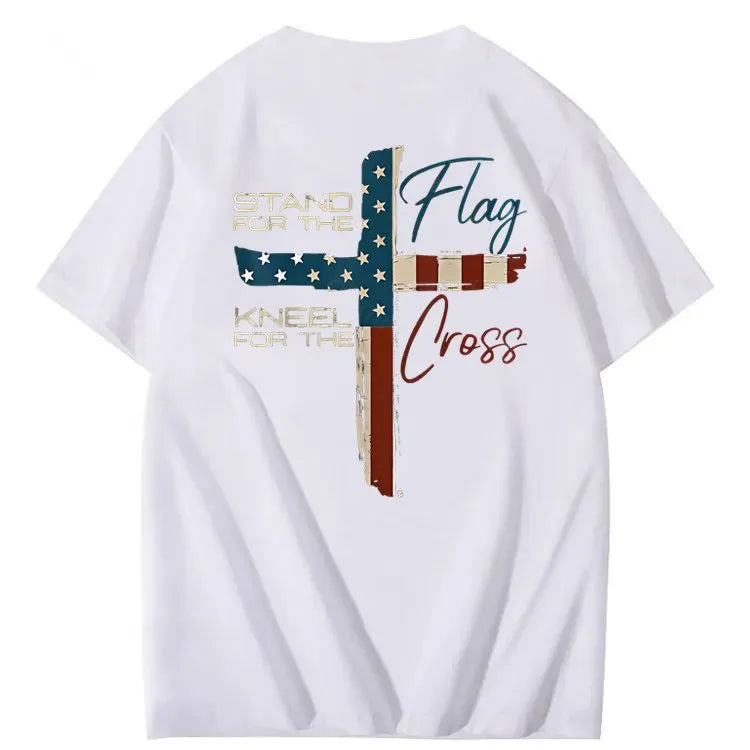 Stand For The Flag Kneel For The Cross 4th Of July T-Shirt